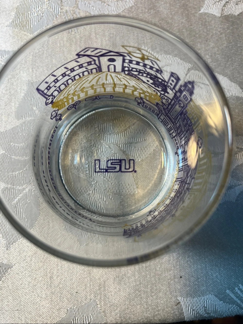 LSU College Cityscape Rock Glasses New in Box